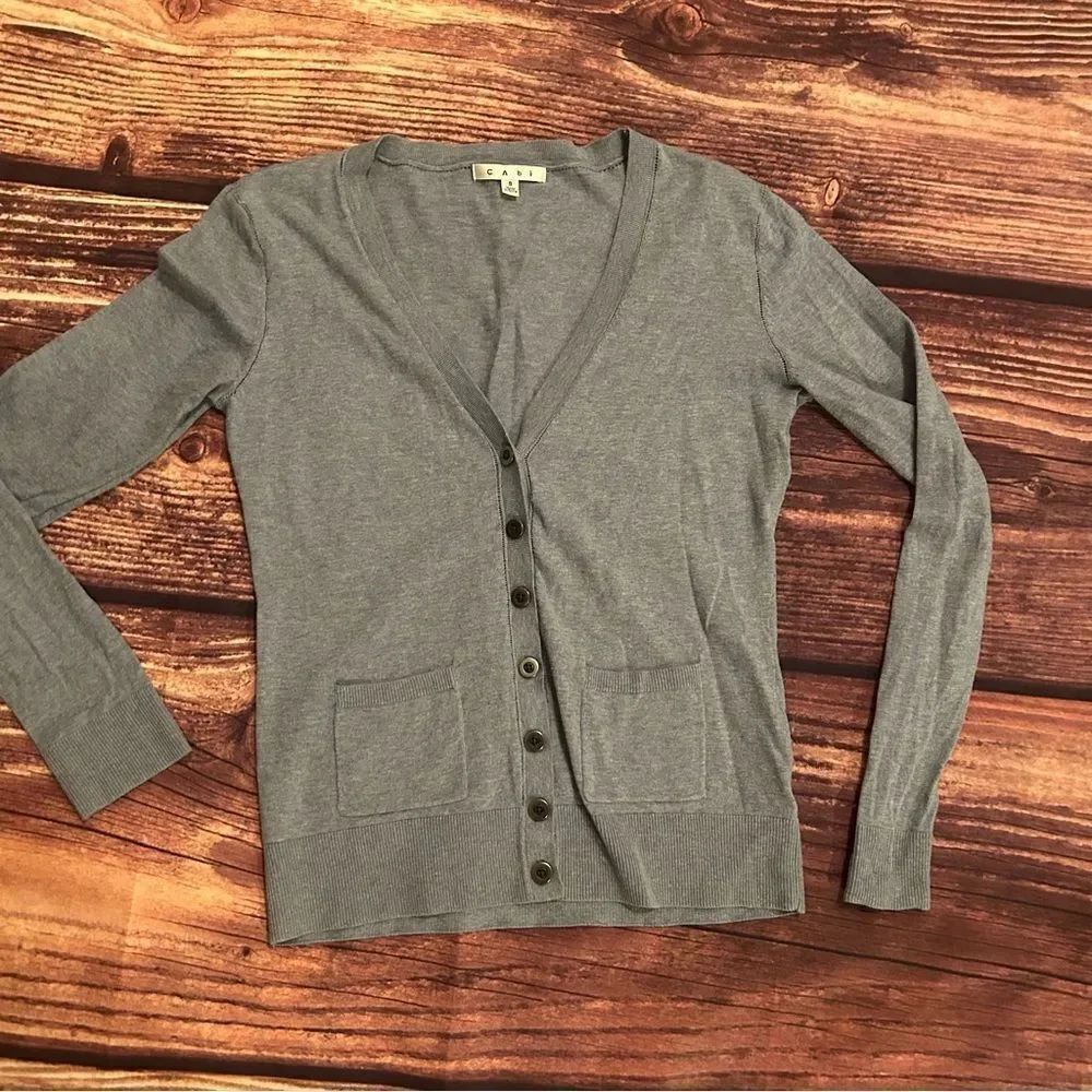 Women’s CAbi Billi Cardigan Blue/Green Heathering Size S
